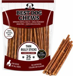 Best Dog Chews Thin 12-in Bully Sticks Dog Treats, 25 count