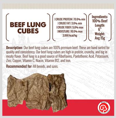 Show full view: Best Dog Chews Beef Lung Chunks Dog Treats, 5-oz bag slide 4 of 7