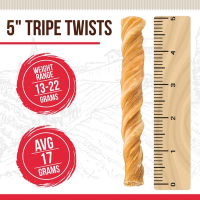 Show full view: Best Dog Chews Tripe Twist Beef Flavored 5-in Dog Chews, 12 count slide 3 of 7