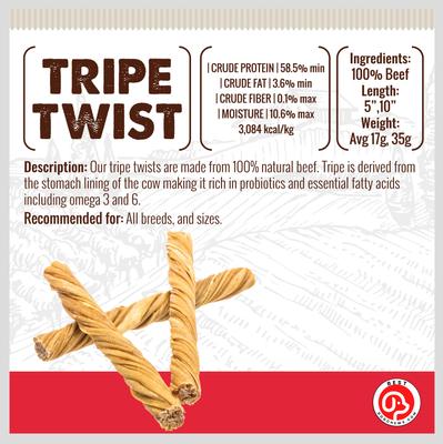 Show full view: Best Dog Chews Tripe Twist Beef Flavored 5-in Dog Chews, 12 count slide 4 of 7