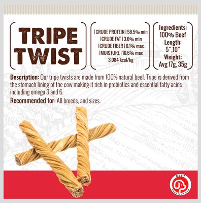 Show full view: Best Dog Chews Tripe Twist Beef Flavored 5-in Dog Chews, 6 count slide 4 of 7