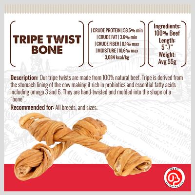 Show full view: Best Dog Chews Tripe Twist Beef Flavored Dog Bones, 6 count slide 4 of 7