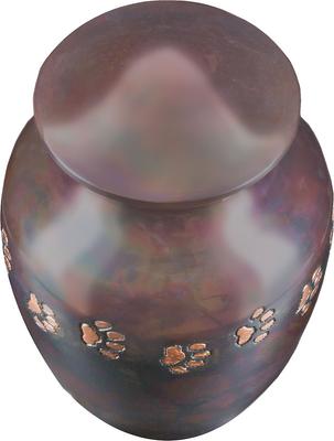 Show full view: Best Friend Services Ottillie Paws Slate Horizontal Print Dog & Cat Urn, Medium, Raku & Brass slide 2 of 8