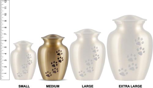 Show full view: Best Friend Services Ottillie Paws Slate Horizontal Print Dog & Cat Urn, Medium, Raku & Brass slide 5 of 8