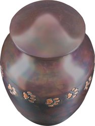 Best Friend Services Ottillie Paws Slate Horizontal Print Dog & Cat Urn, Small, Raku & Brass slide 2 of 6