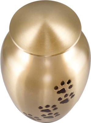 Show full view: Best Friend Services Ottillie Paws Slate Vertical Print Dog & Cat Urn, Brass with Ebony Paws, X-Large slide 2 of 8