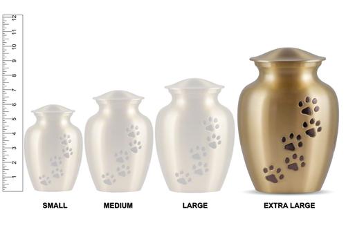 Show full view: Best Friend Services Ottillie Paws Slate Vertical Print Dog & Cat Urn, Brass with Ebony Paws, X-Large slide 5 of 8