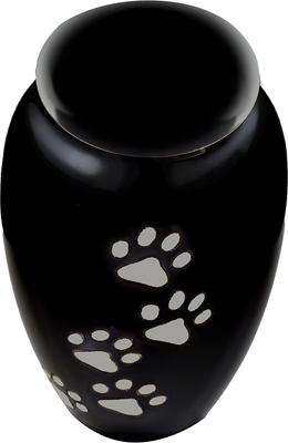 Show full view: Best Friend Services Ottillie Paws Slate Vertical Print Dog & Cat Urn, Ebony with Pewter Paws, X-Large slide 2 of 8