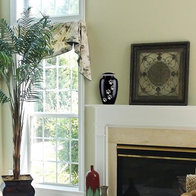 Show full view: Best Friend Services Ottillie Paws Slate Vertical Print Dog & Cat Urn, Ebony with Pewter Paws, X-Large slide 4 of 8
