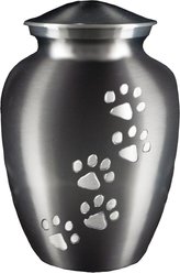 Best Friend Services Ottillie Paws Slate Vertical Print Dog & Cat Urn, Slate with Pewter Paws, Small slide 1 of 6