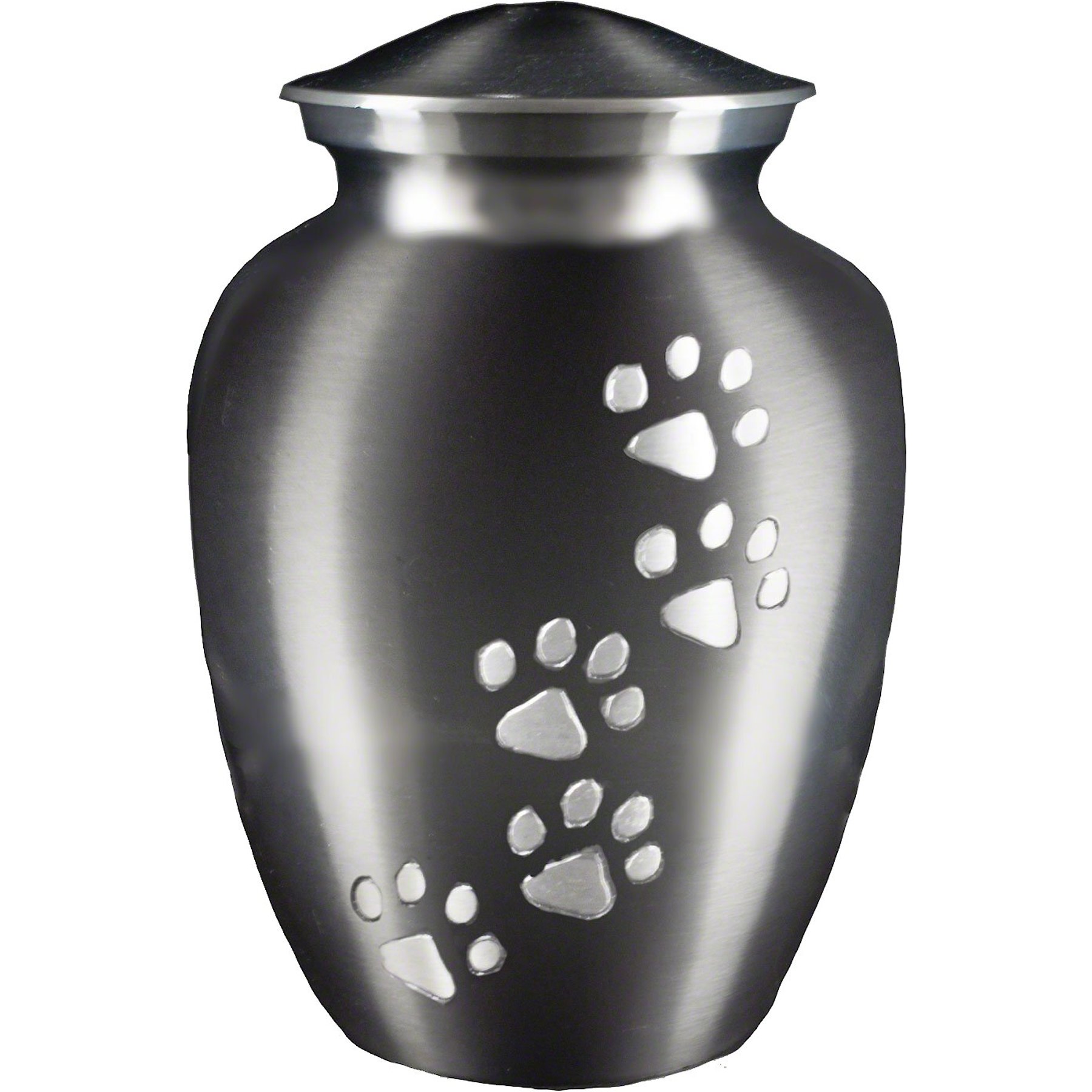 Best Friend Services Ottillie Paws Slate Vertical Print Dog & Cat Urn, Slate with Pewter Paws, Small