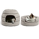Best Friends by Sheri 2-in-1 Honeycomb Hut Covered/Bolster Cat & Dog Bed, Grey, Standard