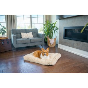 Best Friends by Sheri 4-in-1 Orthopedic Nap Mat Shag Dog Mat with Removable Cover, Taupe, Medium