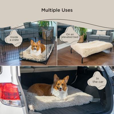 Show full view: Best Friends by Sheri 4-in-1 Orthopedic Nap Mat Shag Dog Mat with Removable Cover, Taupe, Medium slide 2 of 8