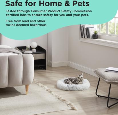 Show full view: Best Friends by Sheri Calming Bolster Cat & Dog Bed, Frost slide 5 of 8