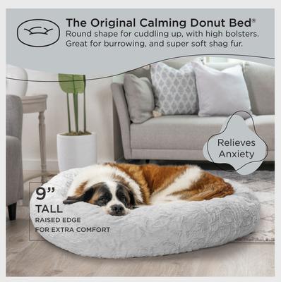 Best Friends by Sheri Calming Lux Fur Donut Cuddler Bolster Cat & Dog Bed