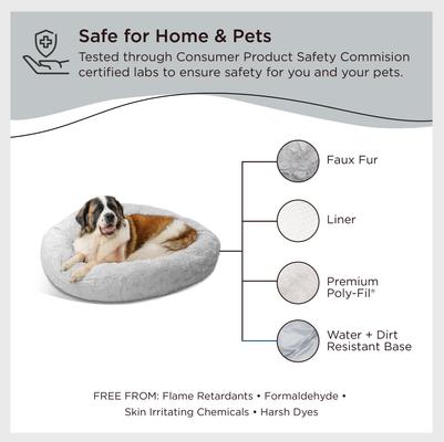 Best Friends by Sheri Calming Lux Fur Donut Cuddler Bolster Cat & Dog Bed