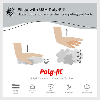 Show full view: Best Friends by Sheri Calming Lux Fur Donut Cuddler Bolster Cat & Dog Bed, Grey, Small slide 3 of 10