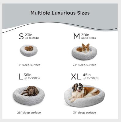 Show full view: Best Friends by Sheri Calming Lux Fur Donut Cuddler Bolster Cat & Dog Bed, Mink, Medium slide 5 of 11