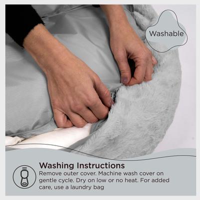 Show full view: Best Friends by Sheri Calming Lux Fur Donut Cuddler Bolster Cat & Dog Bed, Mink, Medium slide 7 of 11