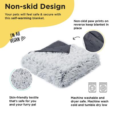 Show full view: Best Friends by Sheri Calming Shag Orthopedic Dog Blanket, Frost slide 3 of 7