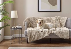 Best Friends by Sheri Calming Shag Orthopedic Dog Blanket, Taupe
