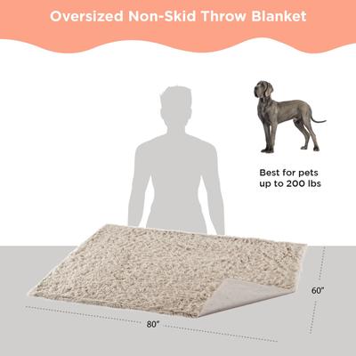 Show full view: Best Friends by Sheri Calming Shag Orthopedic Dog Blanket, Taupe slide 3 of 6