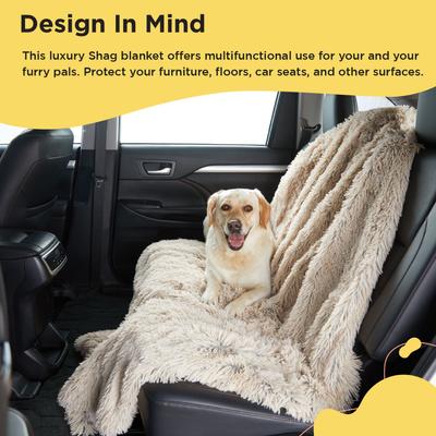 Show full view: Best Friends by Sheri Calming Shag Orthopedic Dog Blanket, Taupe slide 4 of 6