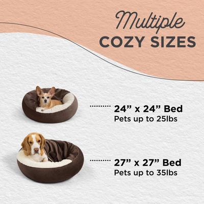 Show full view: Best Friends by Sheri Cozy Cuddler Covered Cat & Dog Bed, Dark Chocolate, Standard slide 5 of 8