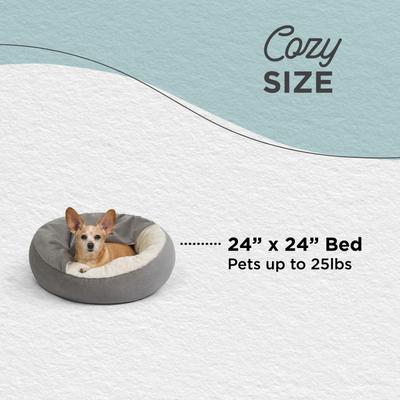Show full view: Best Friends by Sheri Cozy Cuddler Covered Cat & Dog Bed, Grey, Standard slide 5 of 8