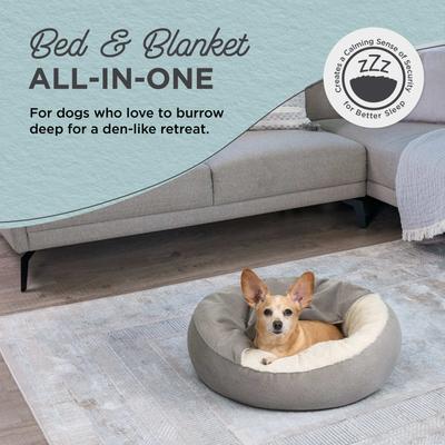 Show full view: Best Friends by Sheri Cozy Cuddler Covered Cat & Dog Bed, Grey, Standard slide 2 of 8