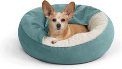 Best Friends by Sheri Cozy Cuddler Covered Cat & Dog Bed, Tide Pool, Standard slide 2 of 7