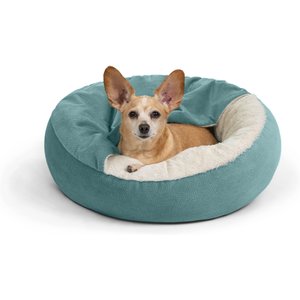 Best Friends by Sheri Cozy Cuddler Covered Cat & Dog Bed, Tide Pool, Standard