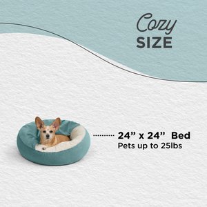 Best Friends by Sheri Cozy Cuddler Covered Cat & Dog Bed, Tide Pool, Standard