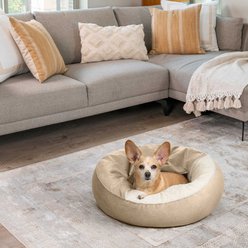 Best Friends by Sheri Cozy Cuddler Covered Cat & Dog Bed, Wheat, Standard