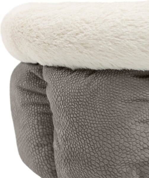 Best Friends By Sheri Bunny Cuddler Bolster Cat & Dog Bed, Gray
