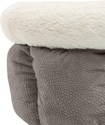 Show full view: Best Friends by Sheri Cuddle Cup Cuddler Bolster Cat & Dog Bed, Grey, Standard slide 3 of 8