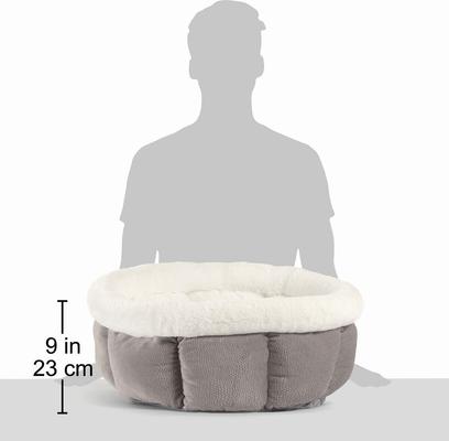 Show full view: Best Friends by Sheri Cuddle Cup Cuddler Bolster Cat & Dog Bed, Grey, Standard slide 7 of 8