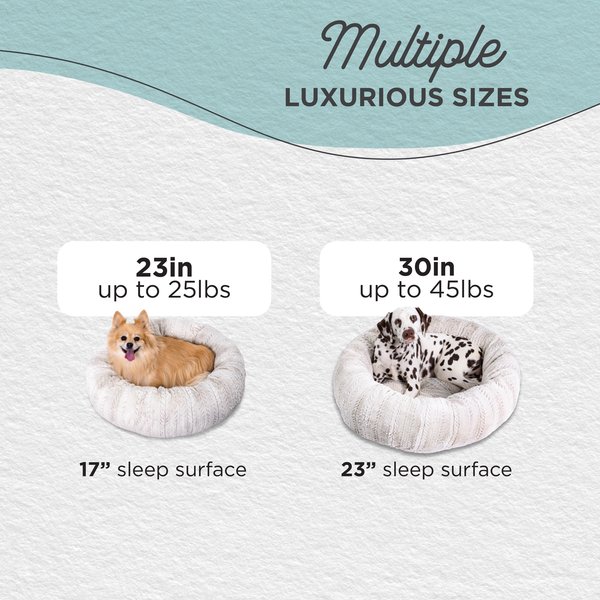 Show full view: Best Friends by Sheri Premium Herringbone Orthopedic Donut Dog & Cat Bed, Off-White, Medium slide 5 of 8