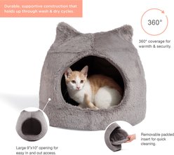 Best Friends by Sheri Meow Hut Covered with Water-Resistant Bottom Cat Bed, Grey, Standard slide 2 of 4