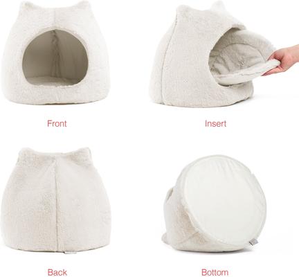 Show full view: Best Friends by Sheri Meow Hut Covered with Water-Resistant Bottom Cat Bed, Standard slide 3 of 6