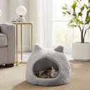 Best Friends by Sheri Meow Hut Covered with Water-Resistant Bottom Cat Bed, Grey, Standard