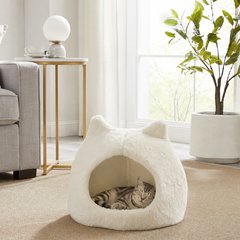 Best Friends by Sheri Meow Hut Covered with Water-Resistant Bottom Cat Bed, Standard