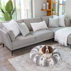 Best Friends by Sheri Patterned Faux Fur Calming Orthopedic Bolster Dog Bed, Large