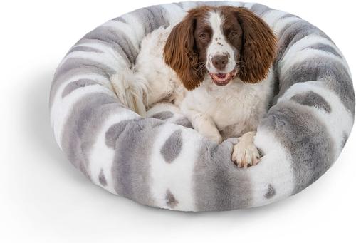 Show full view: Best Friends by Sheri Patterned Faux Fur Calming Orthopedic Bolster Dog Bed, Large slide 7 of 8
