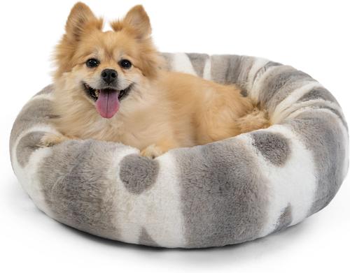 Show full view: Best Friends by Sheri Patterned Faux Fur Calming Orthopedic Bolster Dog Bed, Medium slide 7 of 8
