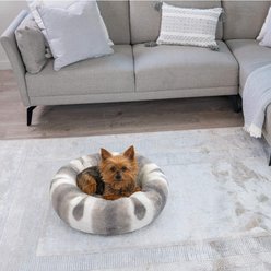 Best Friends by Sheri Patterned Faux Fur Calming Orthopedic Bolster Dog Bed, Small