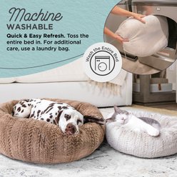 Best Friends by Sheri Premium Herringbone Orthopedic Donut Dog & Cat Bed, Off-White, Small slide 2 of 7