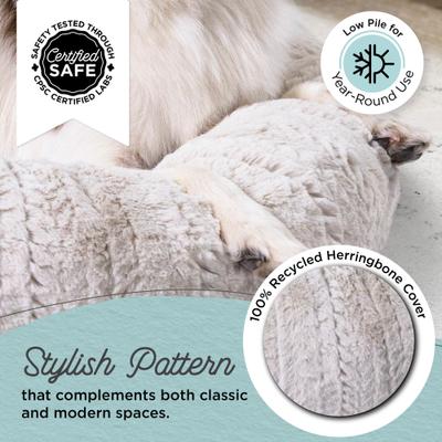 Show full view: Best Friends by Sheri Premium Herringbone Orthopedic Donut Dog & Cat Bed, Off-White, Small slide 3 of 8