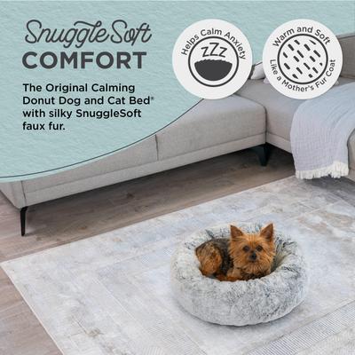 Show full view: Best Friends by Sheri SnuggleSoft Faux Rabbit Fur Orthopedic Bolster Cat & Dog Bed, Gray, Small slide 3 of 9